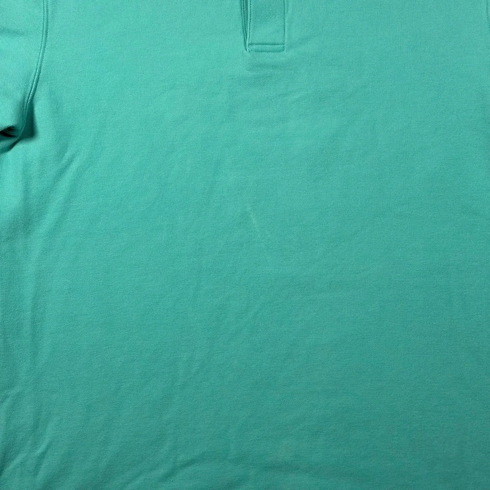 LL Bean Mens Medium Traditional Fit Pique Polo Shirt Teal Green Cotton Casual SS